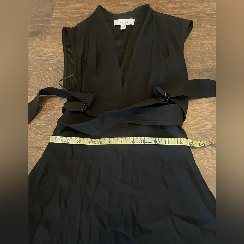 Reiss raya strappy asymmetrical midi dress size 2 black - Picture 13 of 14